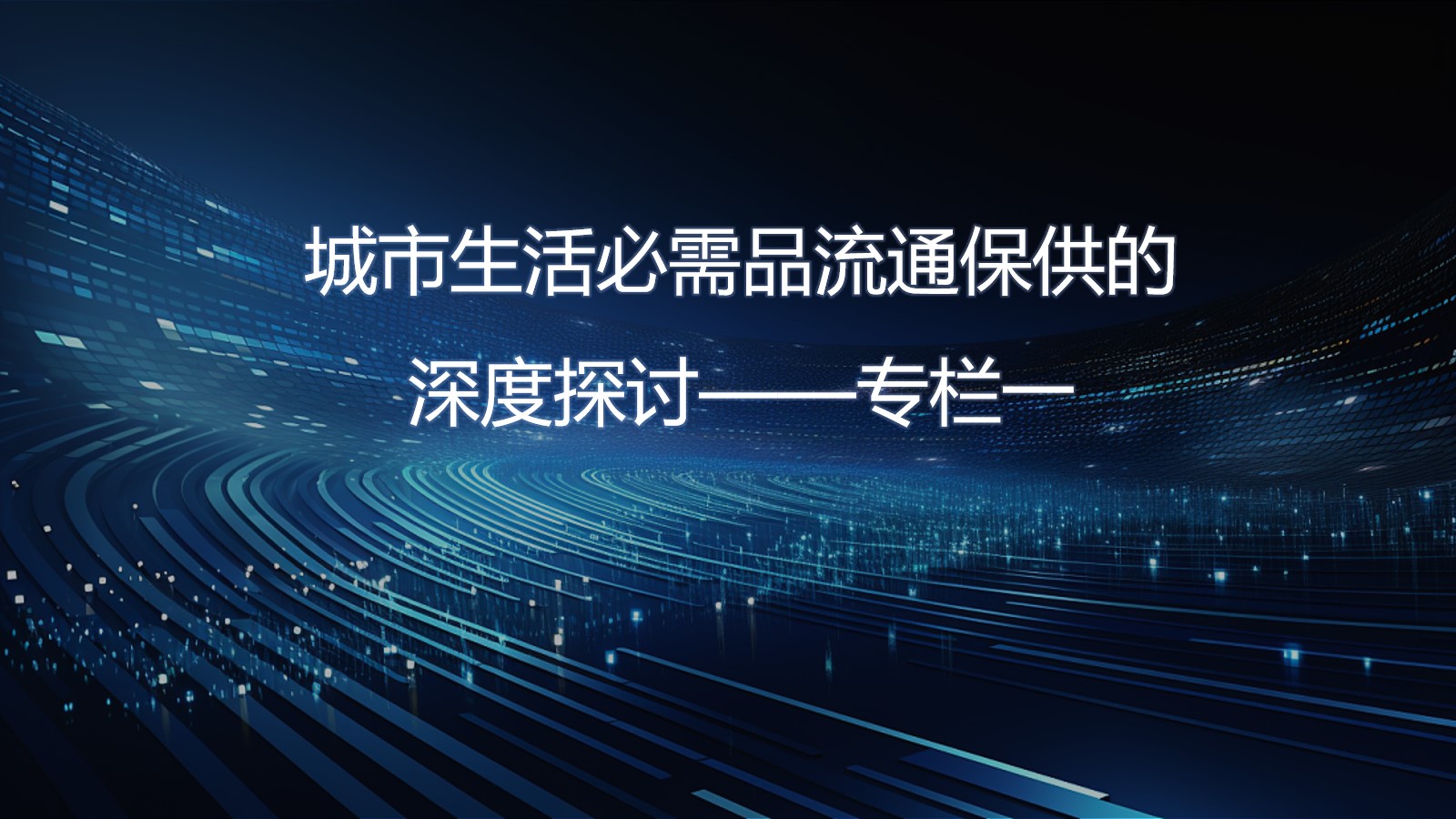 城市生活必需品流通保供的深度探讨—